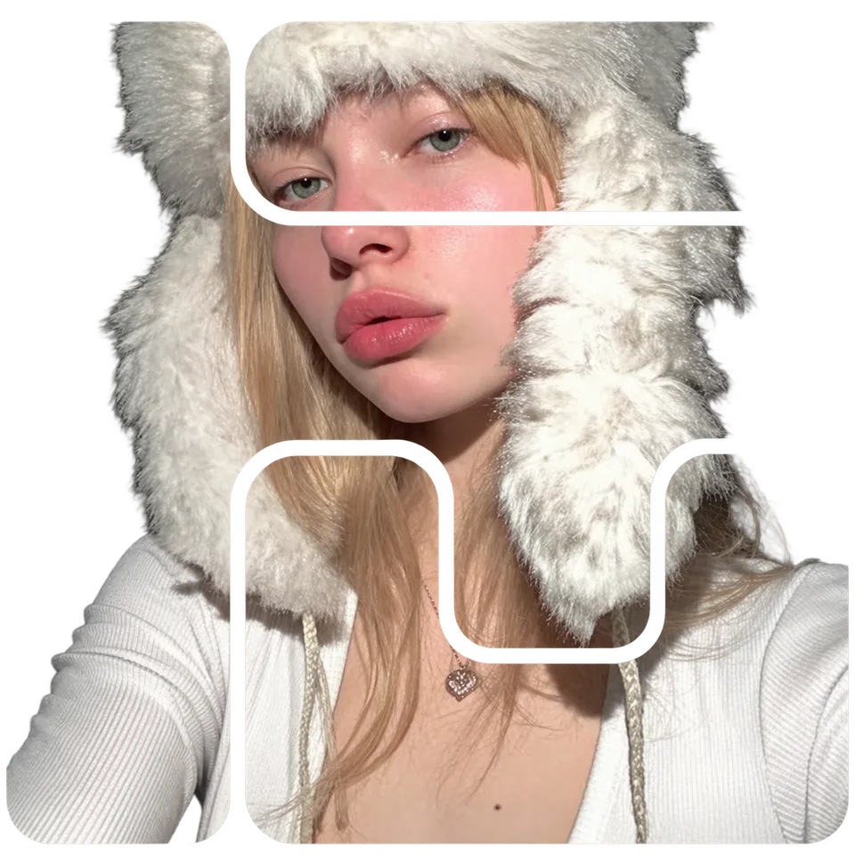 Portrait in a geometric composition